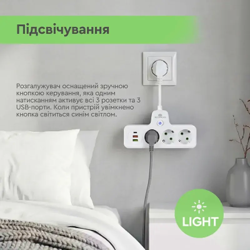 Мережевий фільтр живлення XoKo XK-SPW-3-2-1-WH - фото 9