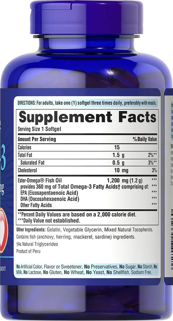 Омега-3 риб'ячий жир Puritan's Pride Omega-3 Fish Oil 1200 мг 100 капс - фото 2