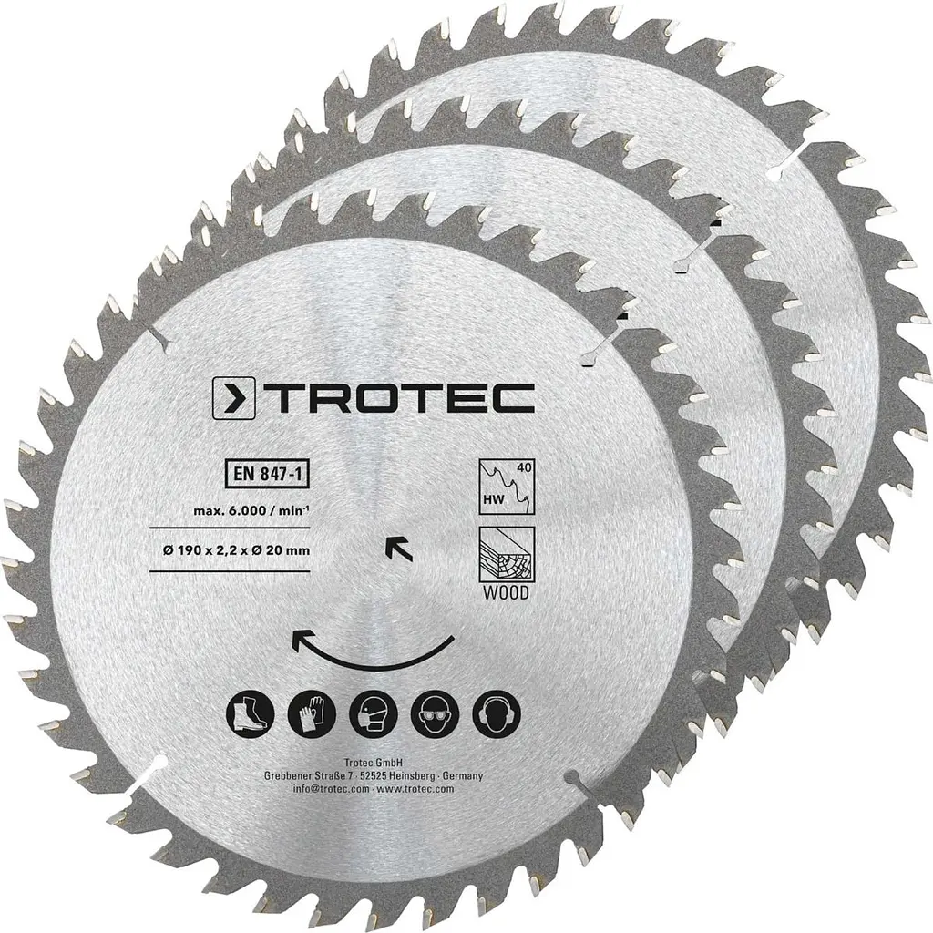 Диск пиляльний Trotec 190х20х2,2 HW40 Wood (3 шт) (6215001331) - фото 8