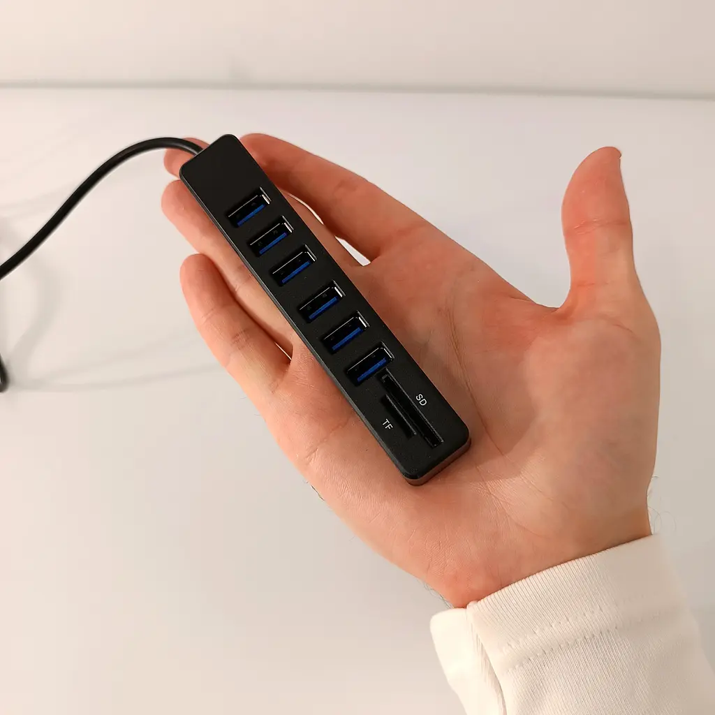 USB хаб (6 x USB, 1 x microSD/TF, 1 x SD/SDHC/SDXC). Довжина шнура 90 см. - фото 8