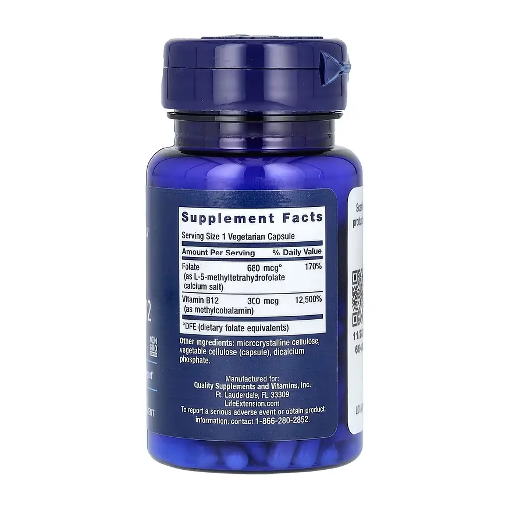 Фолієва кислота з вітаміном Б12 BioActive Folate & Vitamin B12 - 90 vcaps - фото 2