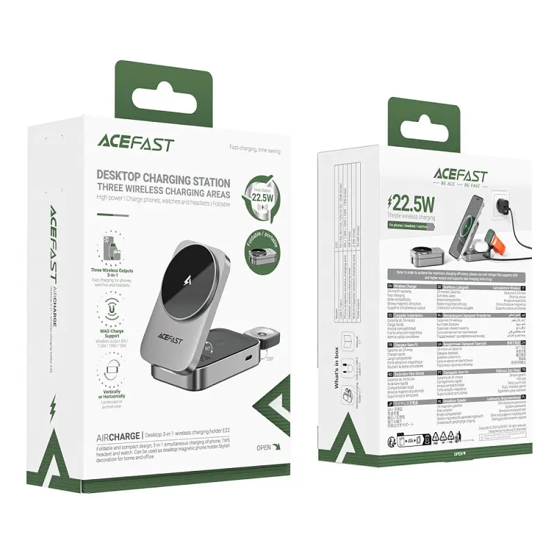 БЗП Acefast E22 desktop 3-in-1 Metal gray - фото 6