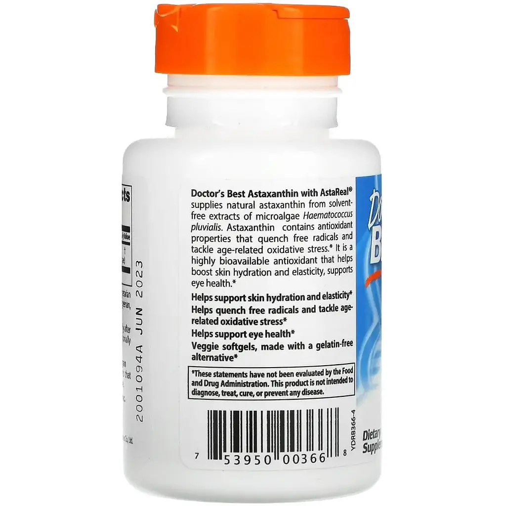 Астаксантин Doctor's Best Astaxanthin AstaPure 6 мг 30 капсул - фото 3