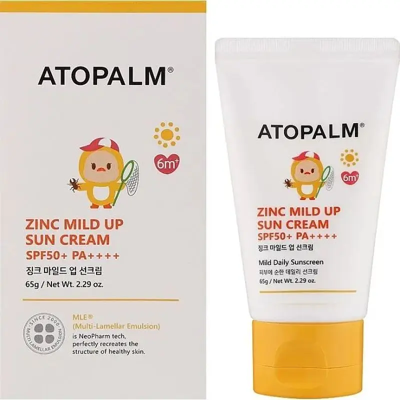 Сонцезахисний крем Atopalm Zinc Mild Up Sun Cream SPF50+ PA++++ 65 г - фото 2