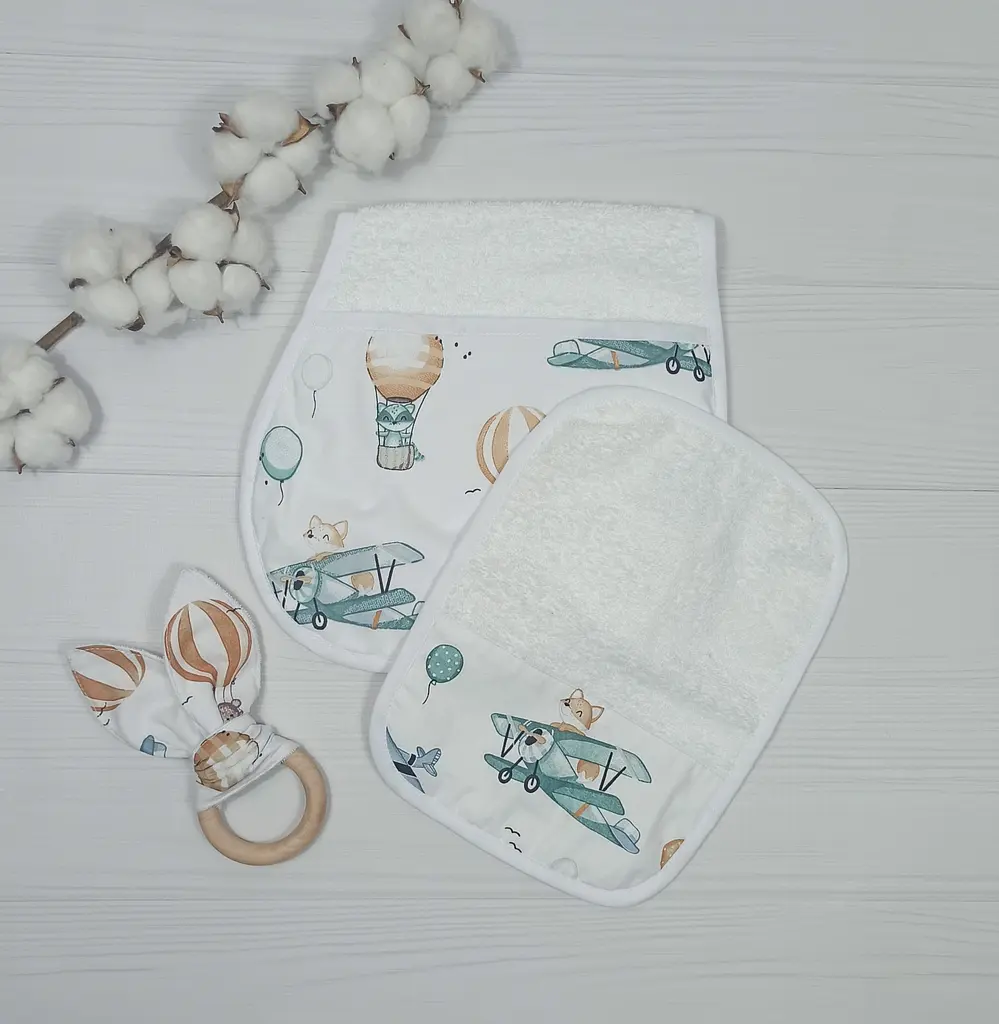 Набір для гігієни немовляти BeBidas + слинявчик a.l.babybox Політ звірів - фото 3