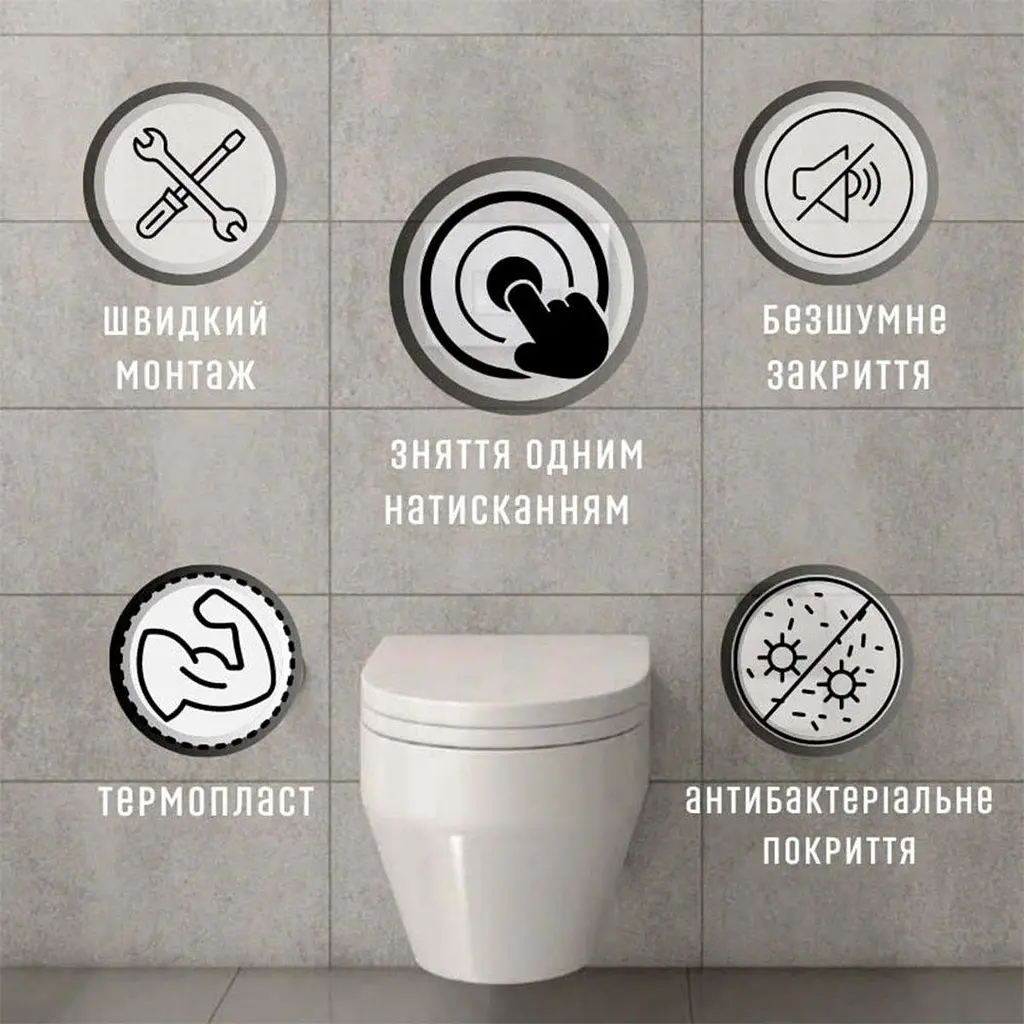 Сидения для унитаза с микролифтом NKP Smart 0303 Soft Close из термопласта - фото 7