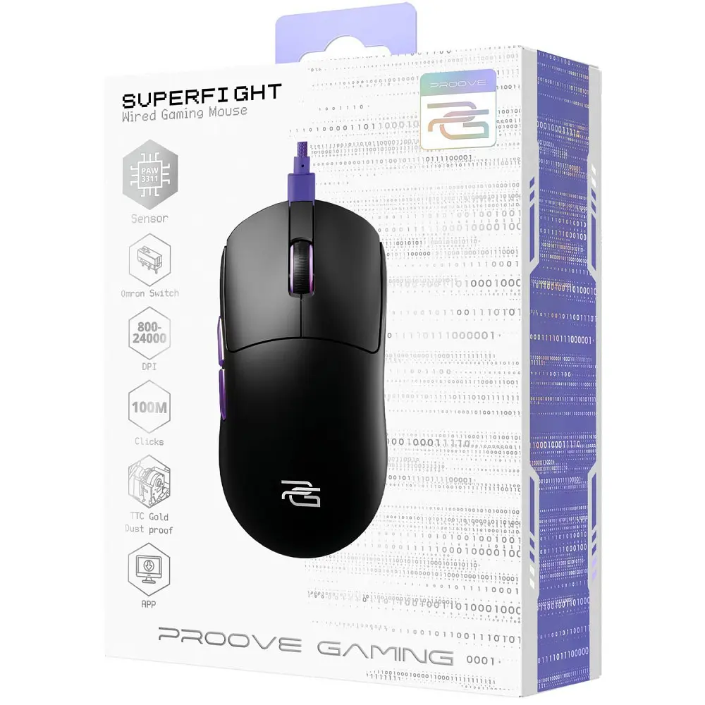 Дротова ігрова миша Proove Gaming Superfight Wired, в асортименті - фото 2