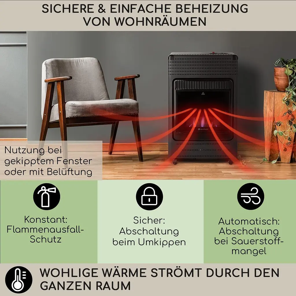 Газовый обогреватель камин Blumfeldt Andora Flame (10035407) - фото 2