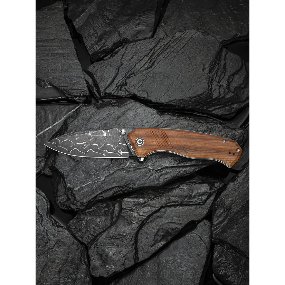 Ніж складаний туристичний Civivi Placoid, (9.3 см) Damascus / Guibourtia Wood - фото 17