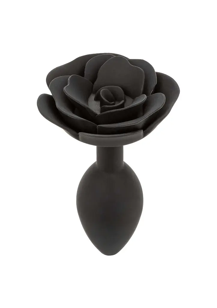 Анальна пробка Calexotics Rose Anal Plug Large, 10.2 см (чорний)