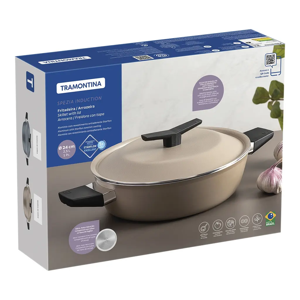 Сотейник Tramontina Spezia з кришкою blue 24 см 2.5 л  - фото 3