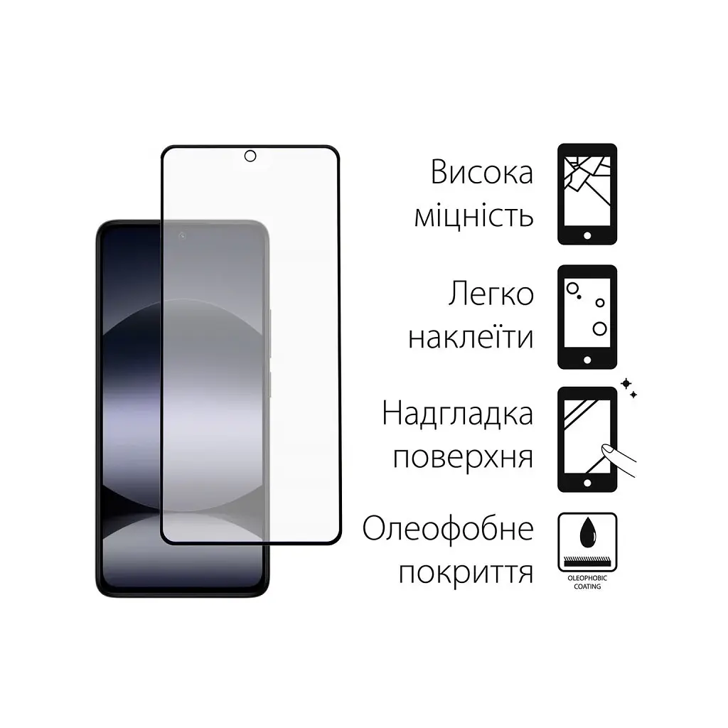 Чехол для мобильного телефона Dengos Kit Xiaomi Redmi Note 14 case Matte + glass (Black) (DG-KM-127) - фото 3