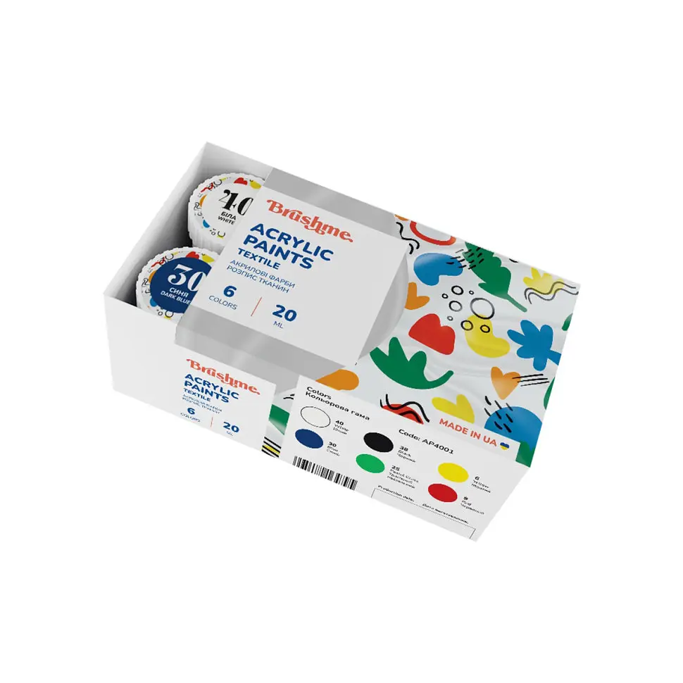 Акрилова фарба Brushme текстильна Набір 5201 AP5201, 12 кольорів - фото 2
