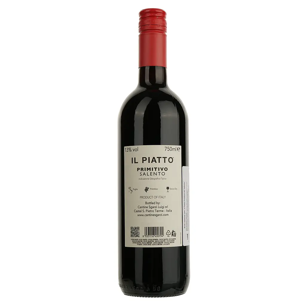 Вино Il Piatto Primitivo IGT Salento червоне сухе 0.75 л - фото 2