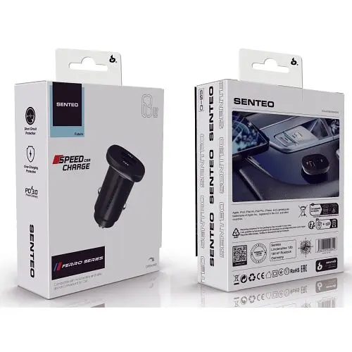 АЗП Senteo Q-03 Ferro Series USB-A/USB-C PD3.0&QC3.0 3A 63W Black - фото 2