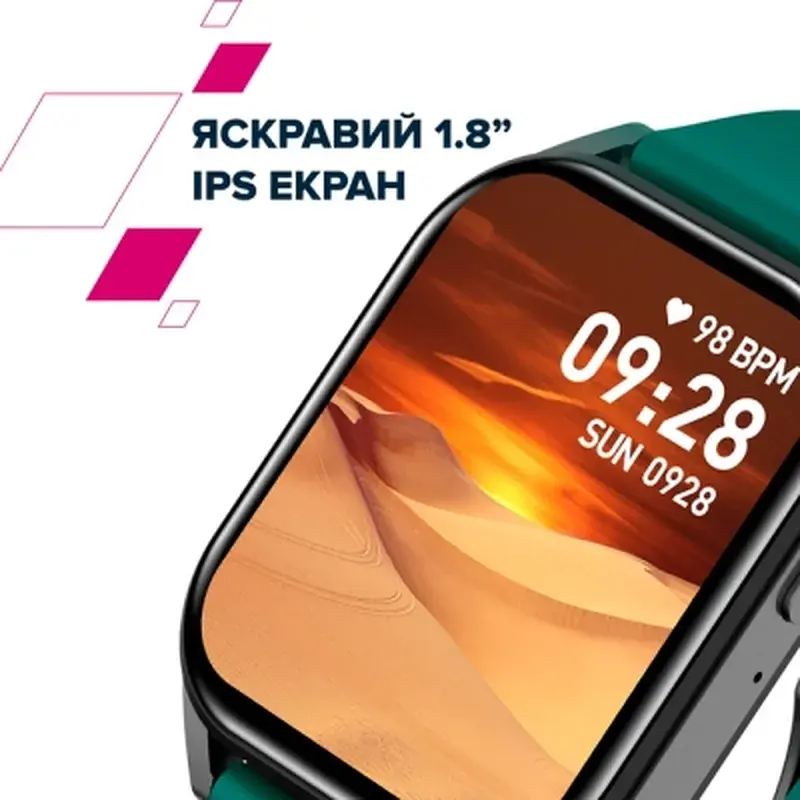 Смарт-годинник Canyon Chatter SW-58 BT-CALL Black Green (CNS-SW58BG) - фото 11