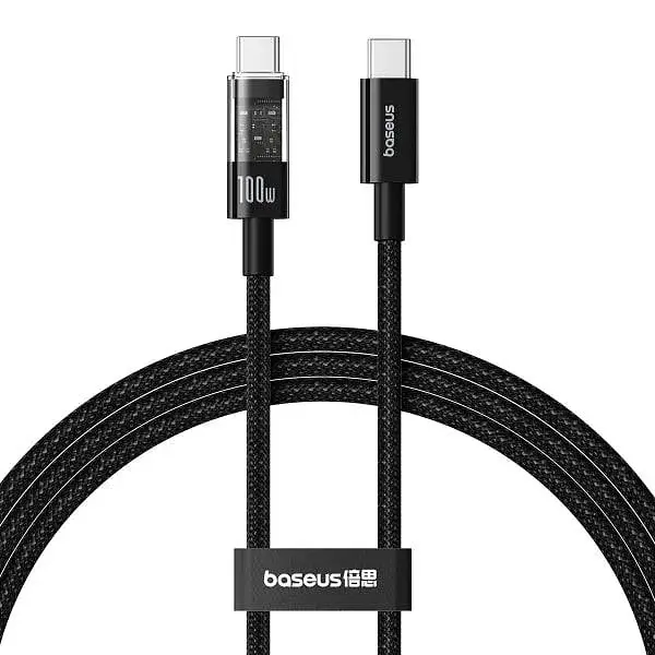 Кабель Baseus Gem Fast-Charging Data 100W Type-C - Type-C 1m Чорний (P10373000111-00) - фото 2