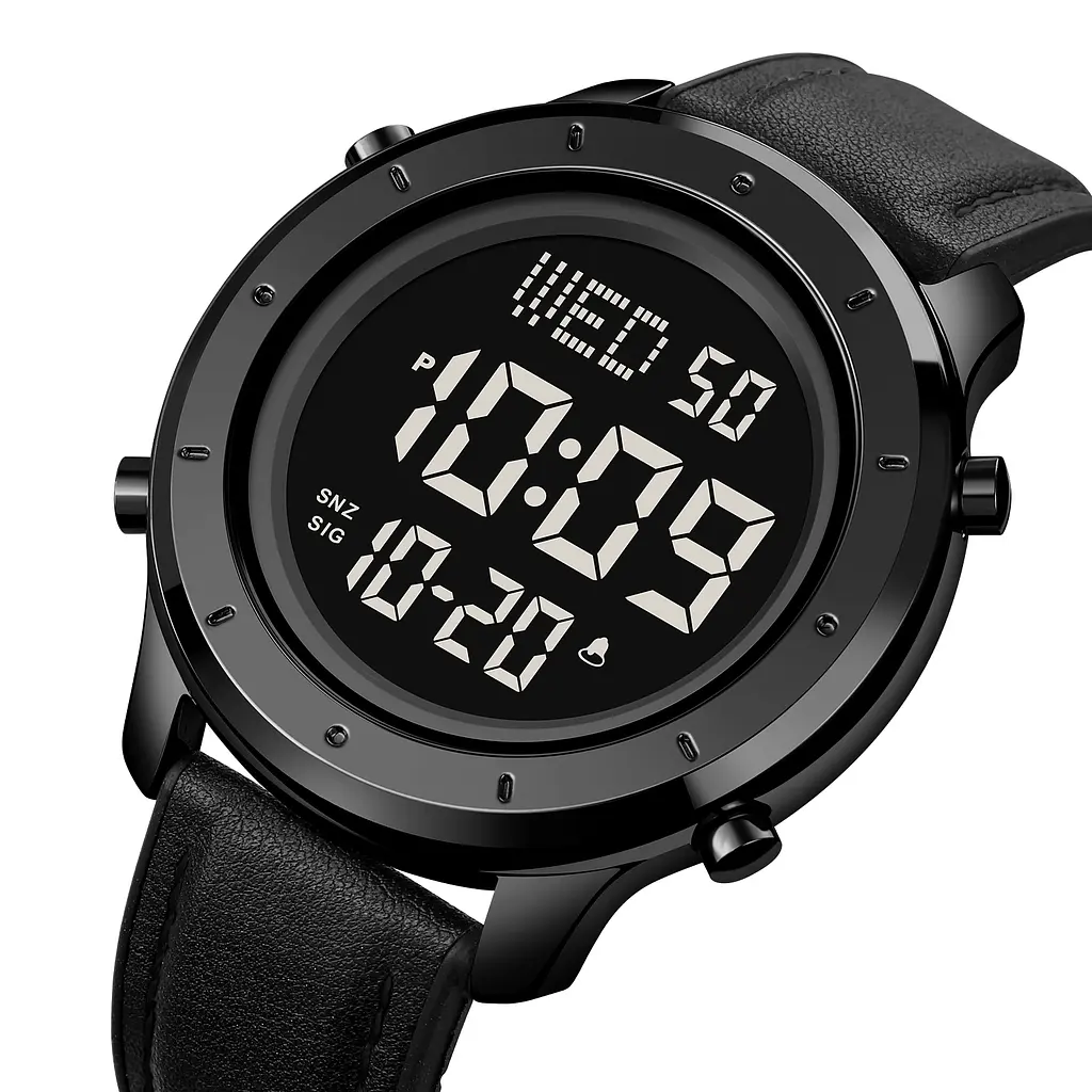 Чоловічий наручний годинник 1864LBKBK Black-Black Leather Skmei acs0030526 - фото 2