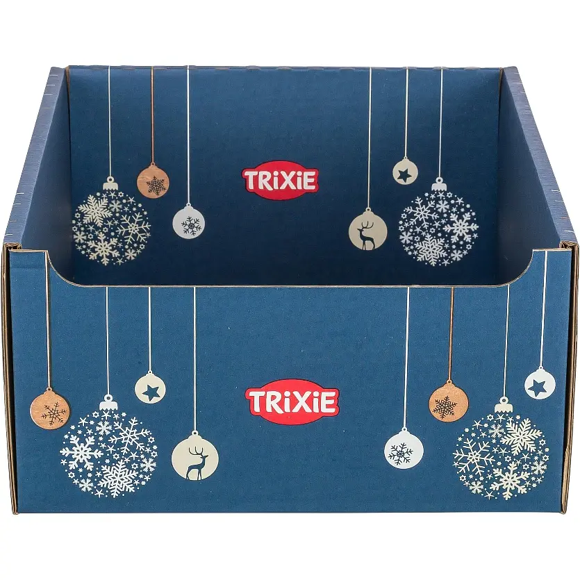 Короб Trixie для лакомства картонный с рождественским принтом 30.5x15.5x36 см синий (909141_Christmas) - фото 3