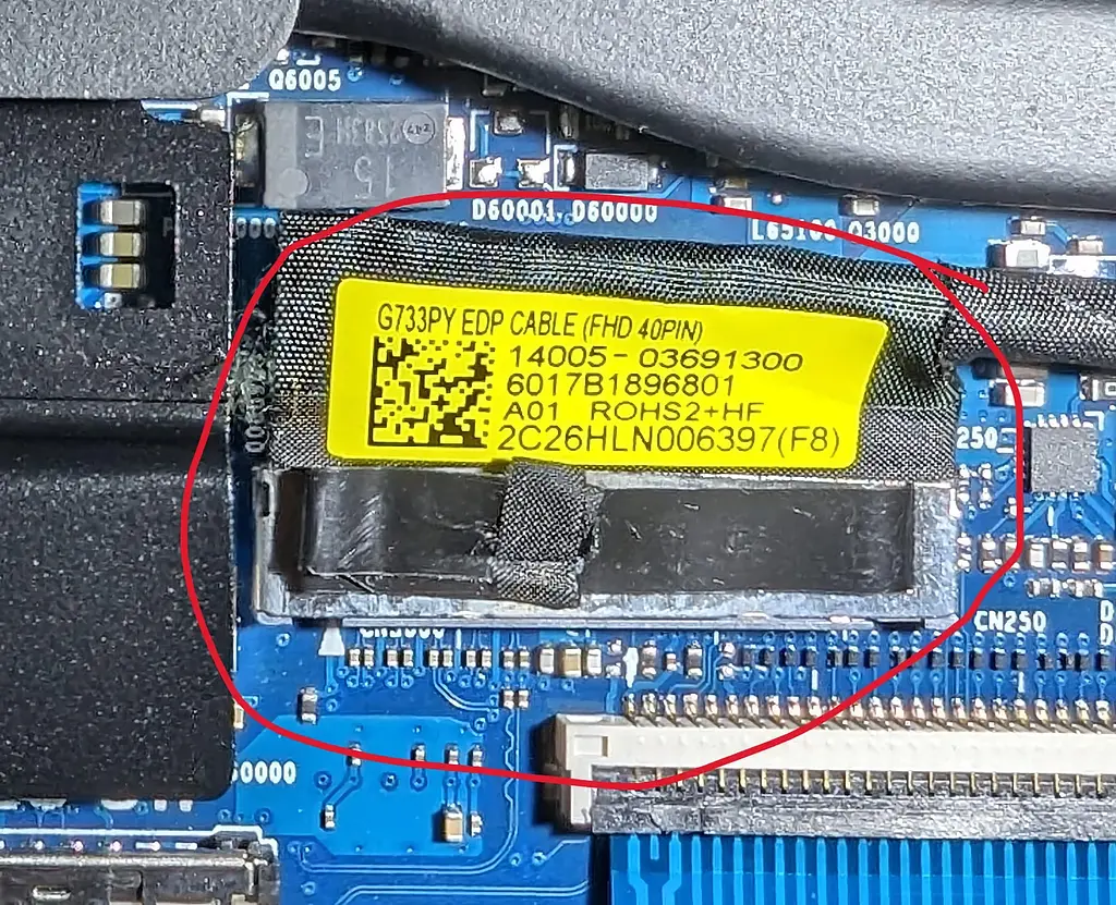 Шлейф матриці / шлейф екрана для ноутбука Asus ROG Strix SCAR 17 G733PY 240Hz IPS 2.5K (6017B1896801) Оригінал від Asus, 17,3", 40pin, 240Hz - фото 3