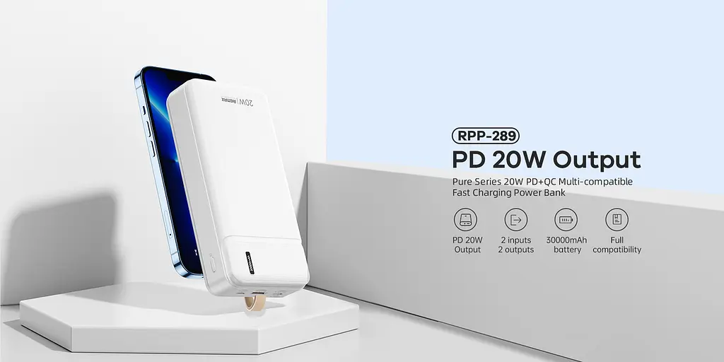 Внешний аккумулятор REMAX Pure 30000mAh RPP-289 белый - фото 4
