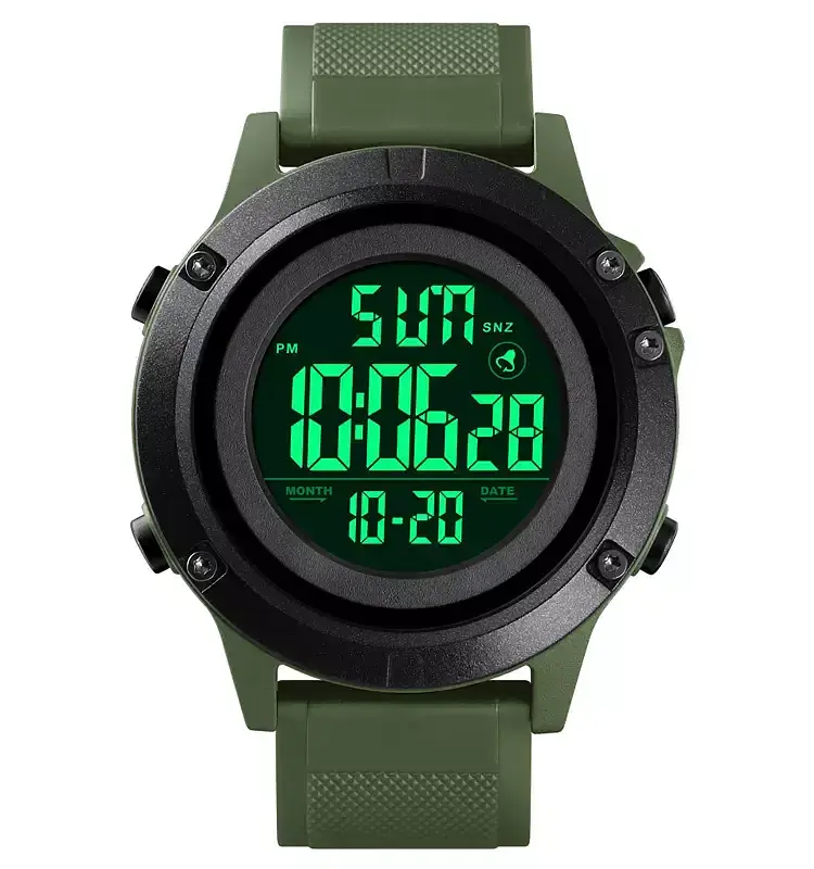 Мужские спортивные часы Skmei 1508 (Зеленый с черным) - фото 2