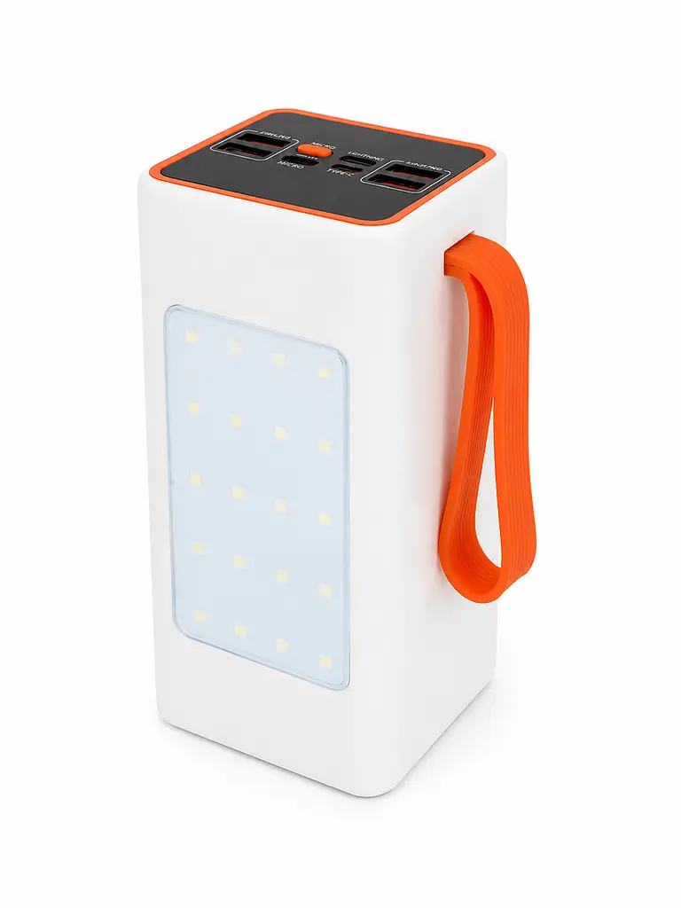 Power Bank 100000 мА·год 22,5 Вт з 4 USB, LED-ліхтарем, білий (49676358)