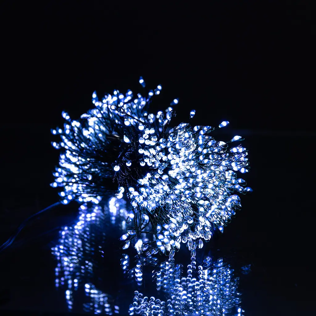 Гірлянда Кінський хвіст Мішура 960 LED 16 ниток 3 м зелена, білий GarlandoPro D960L3MGW - фото 8