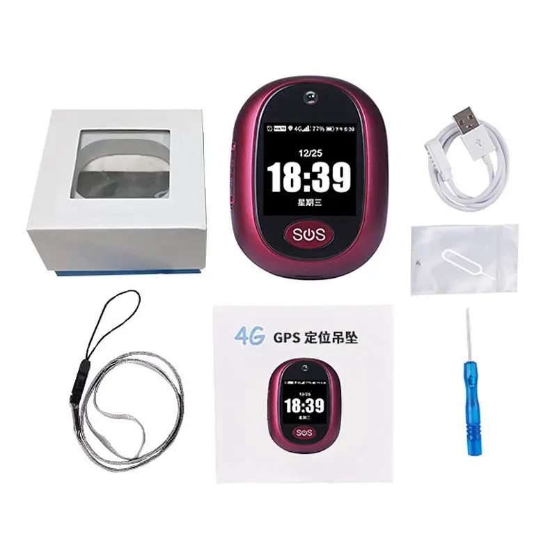 Трекер GPS V45 Tracker Pendant with display SIM (4GLTE with 2GGSM fallback) 600mAh Red - фото 4