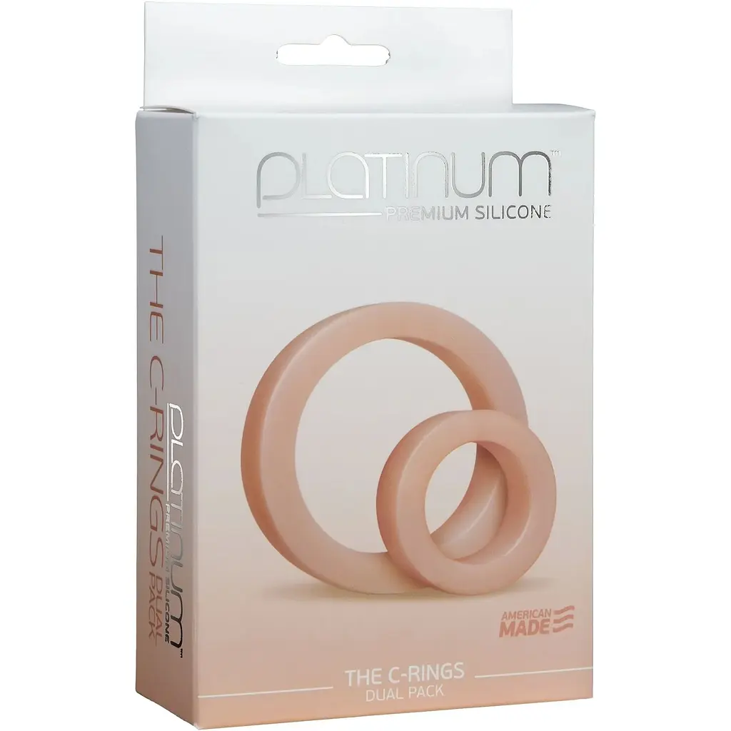 Набір ерекційних кілець Doc Johnson Platinum Premium silicone - The C-Rings - White - фото 2