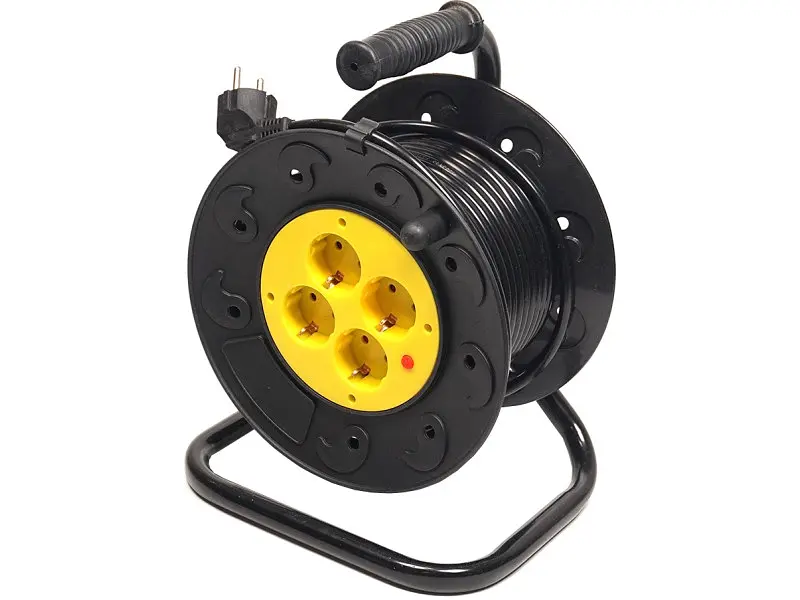 Удлинитель с катушкой PowerPlant JY-2002/30 30м ,4 розетки (PPRA10M300S4)