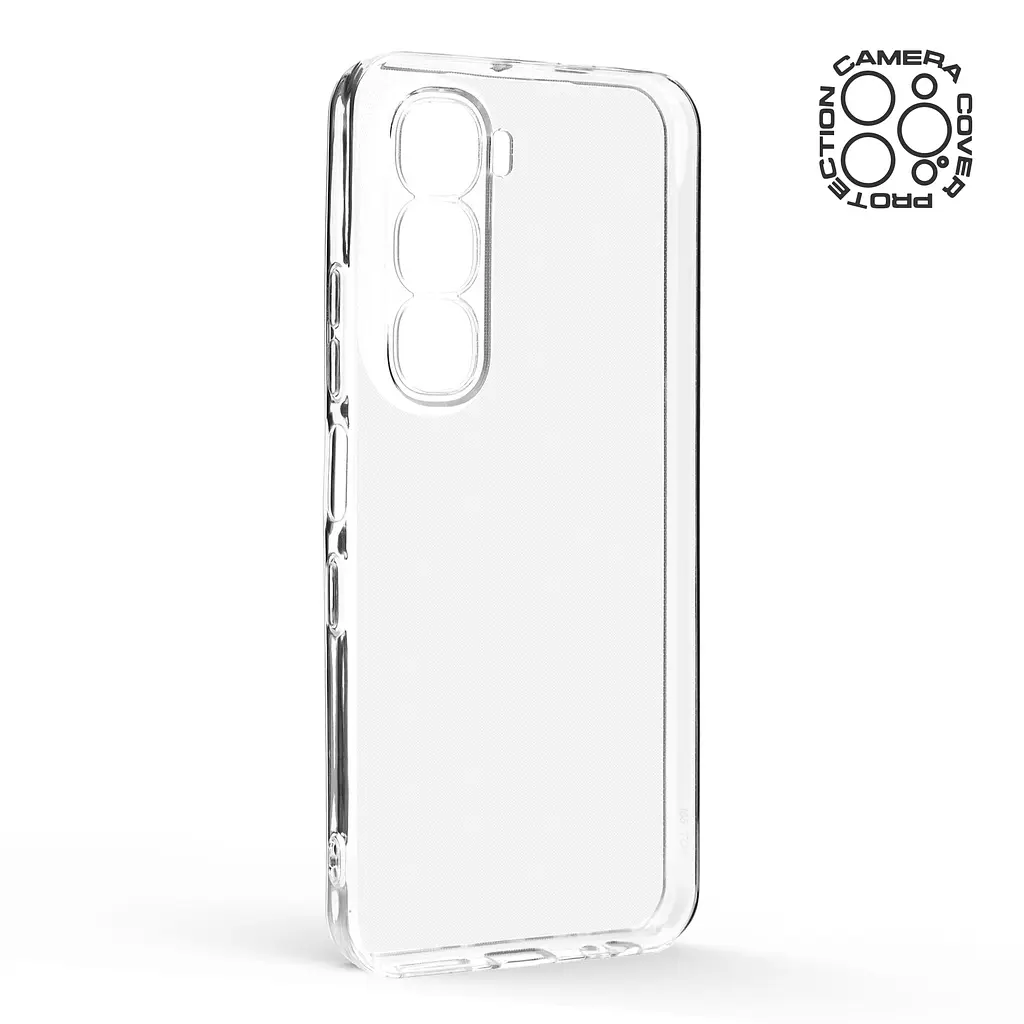 Прозрачный чехол для Infinix Hot 60 5G с защитой камеры, тонкий, силиконовый, бесцветный, ударостойкий, противоударный бампер c закрытой камерой, ArmorStandart (ARM87225) - фото 2