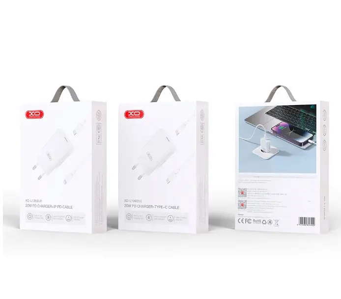 Мережевий зарядний пристрій XO L126 TYPE-C PD20W Fast Charging Charger Білий - фото 2