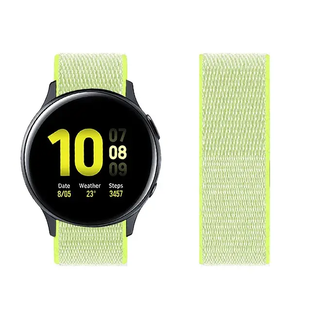 Ремінець нейлоновий на липучці BeWatch для Samsung Galaxy Watch 4/5/6 Лимонний (1011312.4UW) - фото 2
