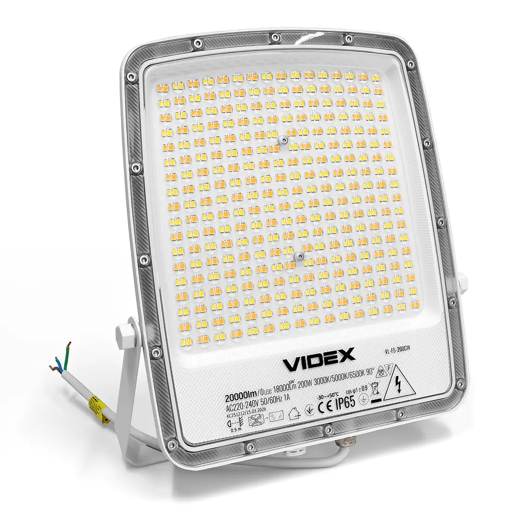LED прожектор Videx F5, 200W 3000-5000-6500K 230V White (VL-F5-200CW) (29257-000)  - фото 3