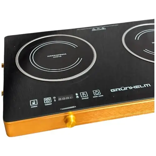 Плита настільна інфрачервона двоконфоркова кухонна Grunhelm GIR-202 склокераміка 3200Вт - фото 3