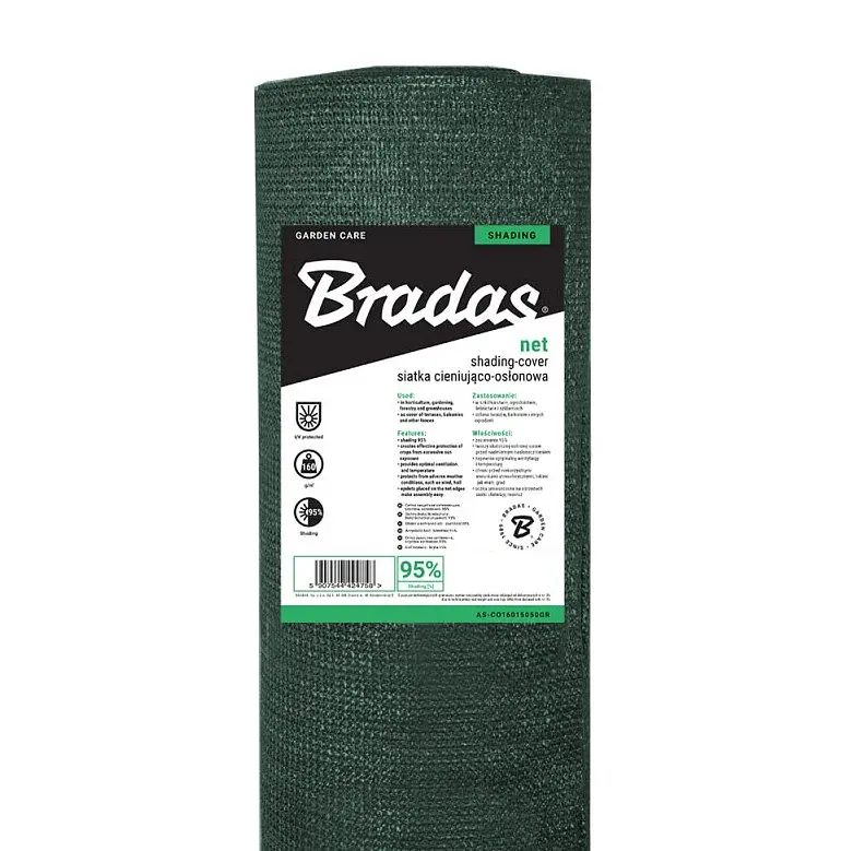 Сітка захисна Bradas 95% затінення 160 г/м² 1.5x50 м (AS-CO16015050GR)  - фото 4
