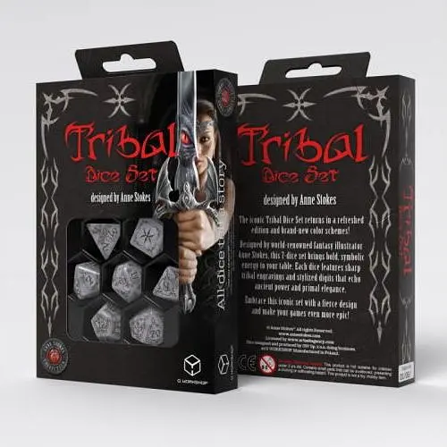 Набір кубиків Q-Workshop Tribal Dice Set: Pearl & Brown (7 шт.) (STRB01) - фото 2