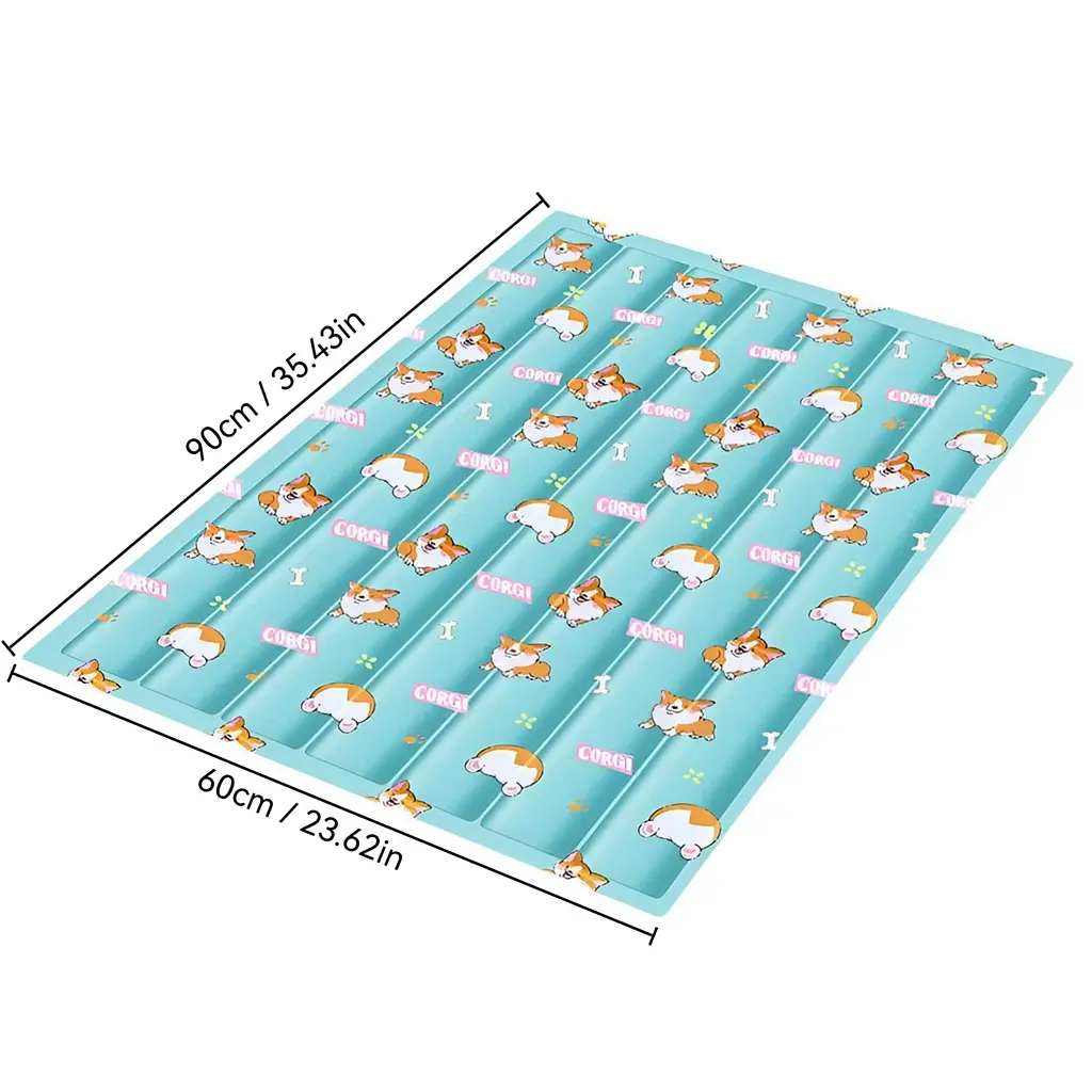 Охолоджуючий килимок для собак та кішок GEL Material Summer Pet Cooling Mat Corgi Blue 60х90 см - фото 6
