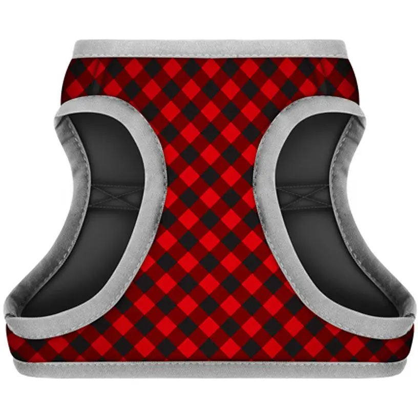 Шлея для собак мягкая Waudog Clothes Шотландка красная, с QR паспортом, S1, 40-45х29-31 см (2988) - фото 2