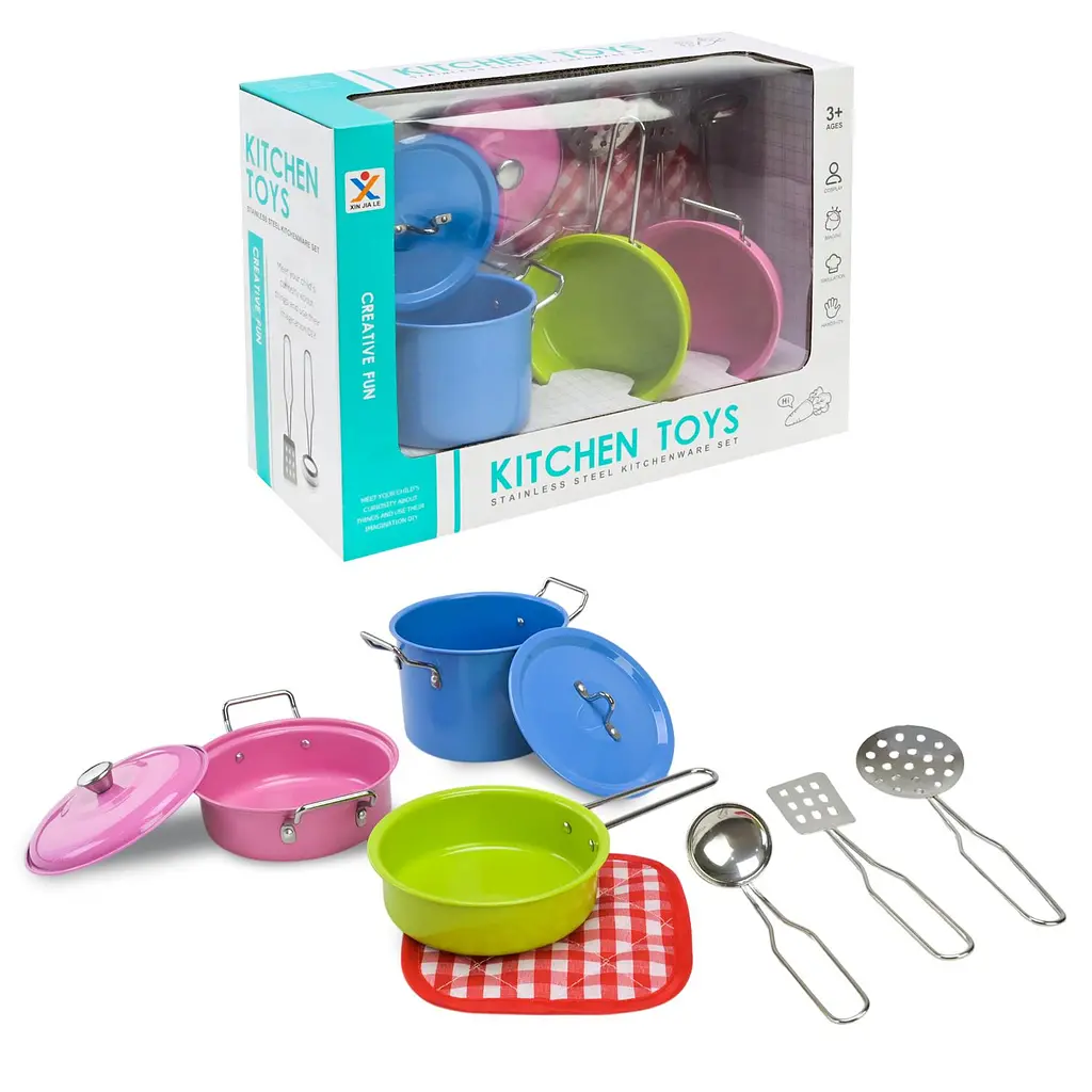 Ігровий набір металевого кухонного посуду Kitchen Toys для дітей віком від 3 років (988-B5)