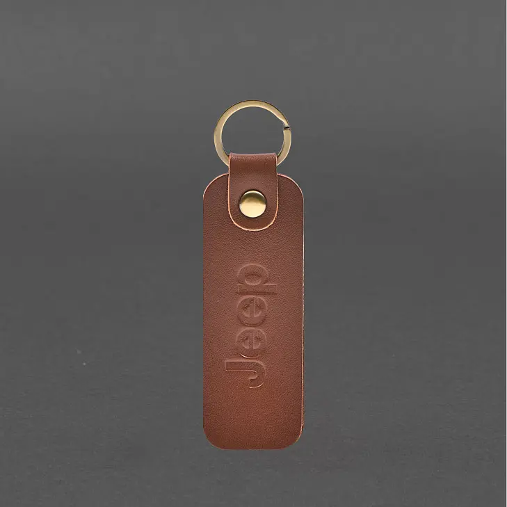 Кожаный брелок для Авто Jeep светло-коричневый краст - фото 4