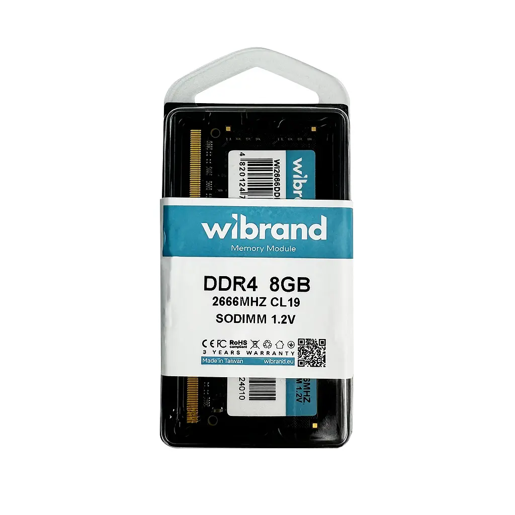 Оперативна пам'ять DDR4 Wibrand 8GB 2666MHz CL19 SODIMM (WI2666DDR4S/8GB) - фото 2