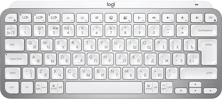 Клавіатура бездротова Logitech MX Keys Mini Illuminated UA Pale Gray (920-010499) - фото 2