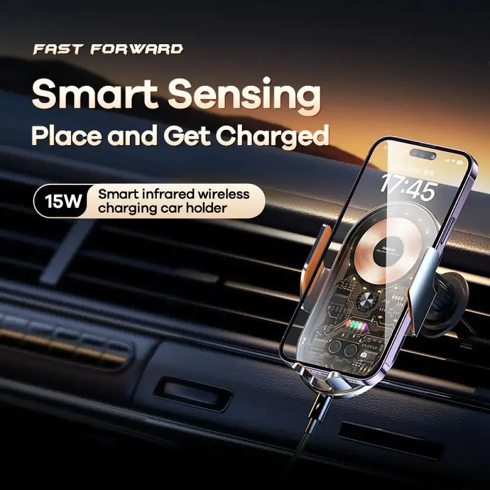 Тримач Remax RM-C17i 15W Wireless AirVent Car Holder Black - фото 8