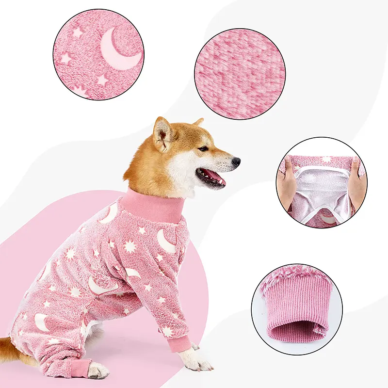 Утеплена піжама для собак Wan Talk Pet Onesie PJs Slim Fit, Pink, XL - фото 3