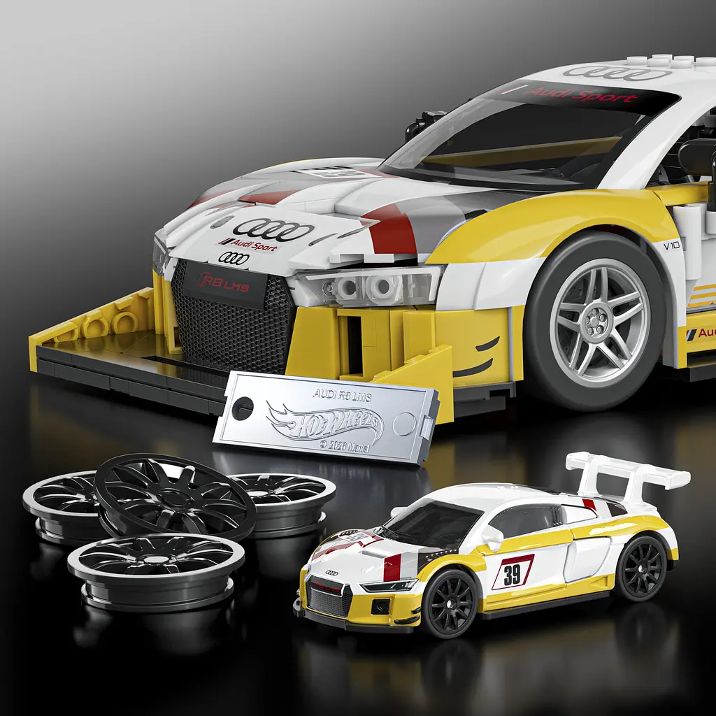 Колекційна машинка-конструктор Hot Wheels Mattel Brick Shop Elite Audi R8 LMS 2015 (JFT18) - фото 3