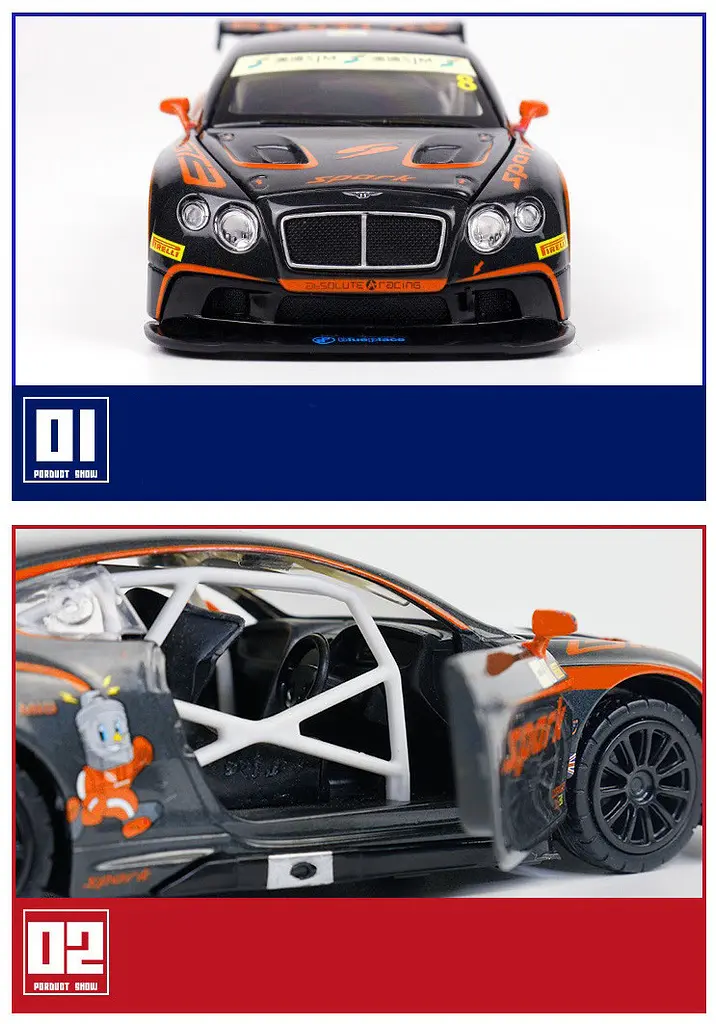 Модель металева Bentley Continental GT3 Concept 1:24, світло та звук Автопром - фото 6