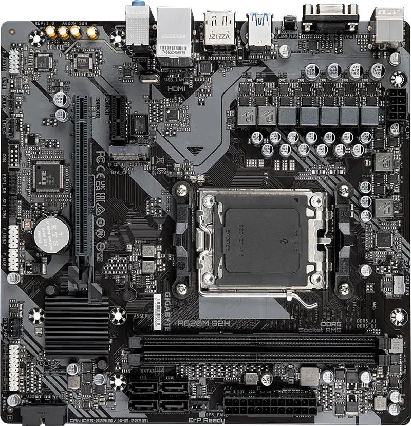 Gigabyte Материнська плата GIGABYTE A620M S2H sAM5 A620 2xDDR5 M.2 HDMI DP D-Sub mATX - фото 3