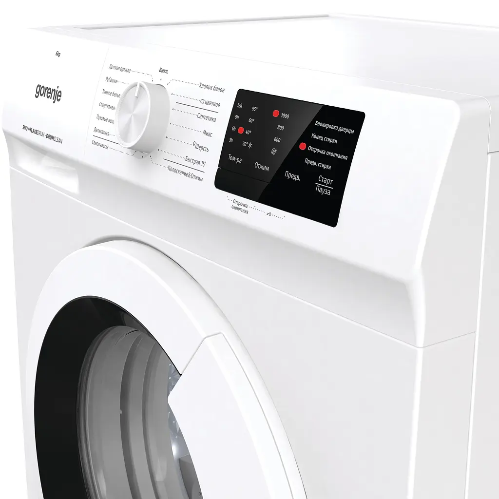 Пральна машина Gorenje з фронтальним завантаженням WHP60SF, 6кг, 1000, A+++, глибина 46см, Дисплей, Білий (WHP60SF) - фото 5